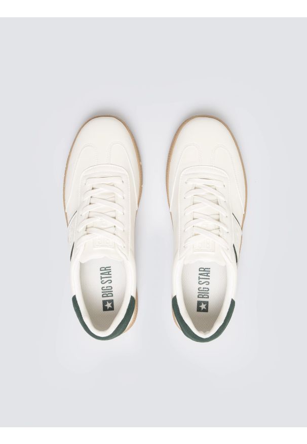 Big-Star - Sneakersy męskie ze skóry ekologicznej białe SS174081 101. Okazja: na co dzień. Kolor: biały. Materiał: skóra ekologiczna