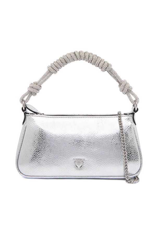 Pinko - PINKO Torebka Half Moon Baguette Mini AI 25-26 PLTT 105915 A2WD Srebrny. Kolor: srebrny. Materiał: skórzane