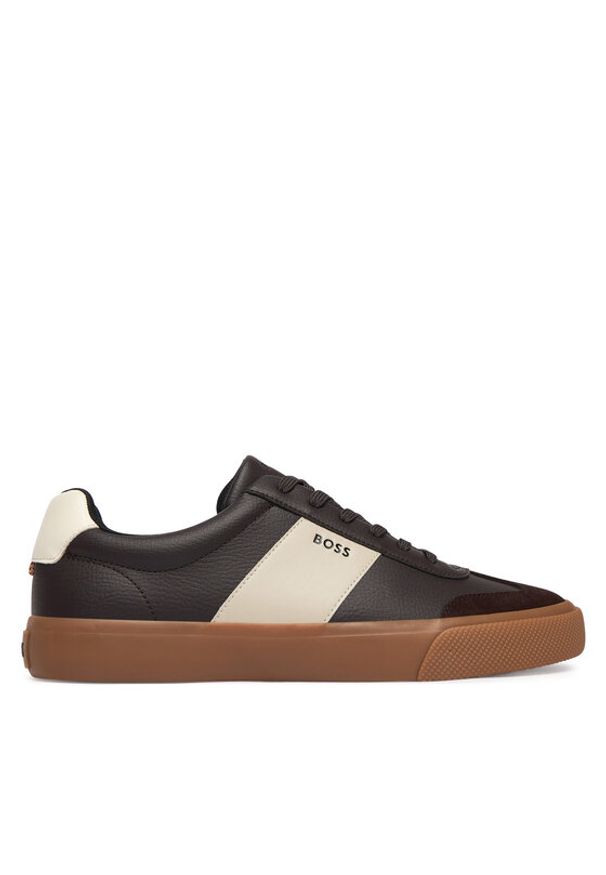 BOSS Sneakersy Aiden 50557852 Brązowy. Kolor: brązowy. Materiał: skóra