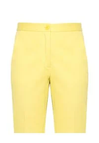 MOSCHINO - Żółte spodnie. Kolor: żółty. Materiał: materiał. Styl: elegancki #3