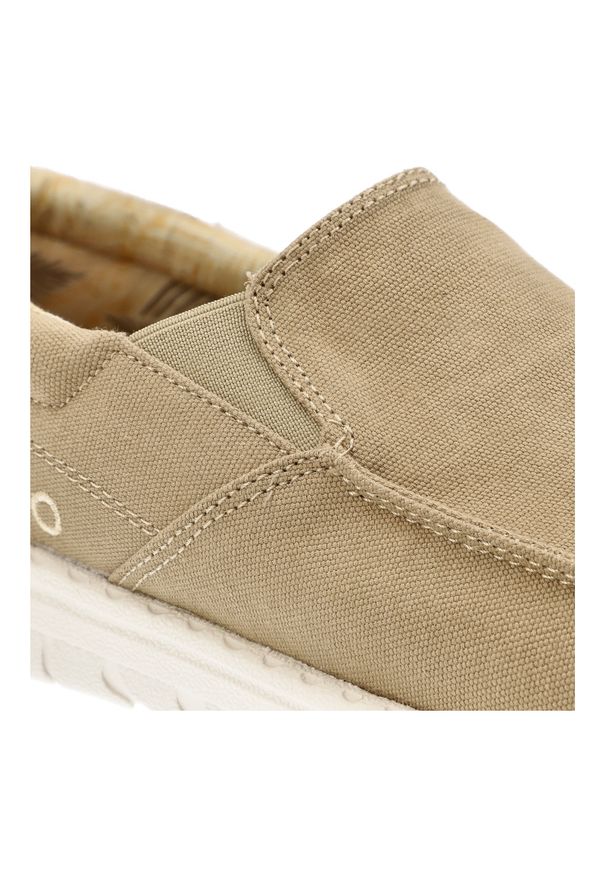 Beżowe Półbuty Jeep Wsuwane Obuwie Męskie. Okazja: na co dzień. Zapięcie: bez zapięcia. Kolor: beżowy. Materiał: jeans, materiał. Styl: casual