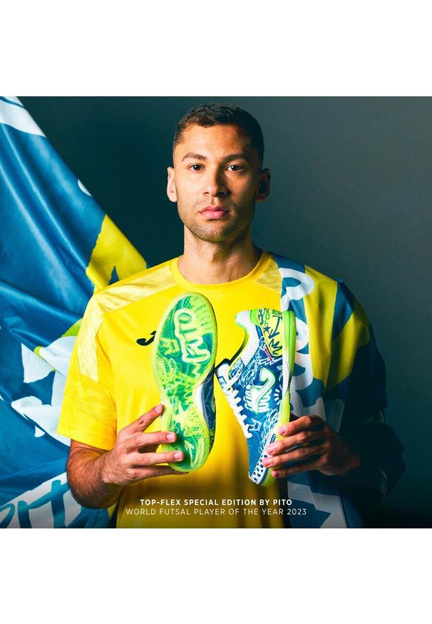 Buty piłkarskie halowe męskie Joma Top Flex 2564 Indoor Pito niebieskie. Kolor: niebieski. Sport: piłka nożna