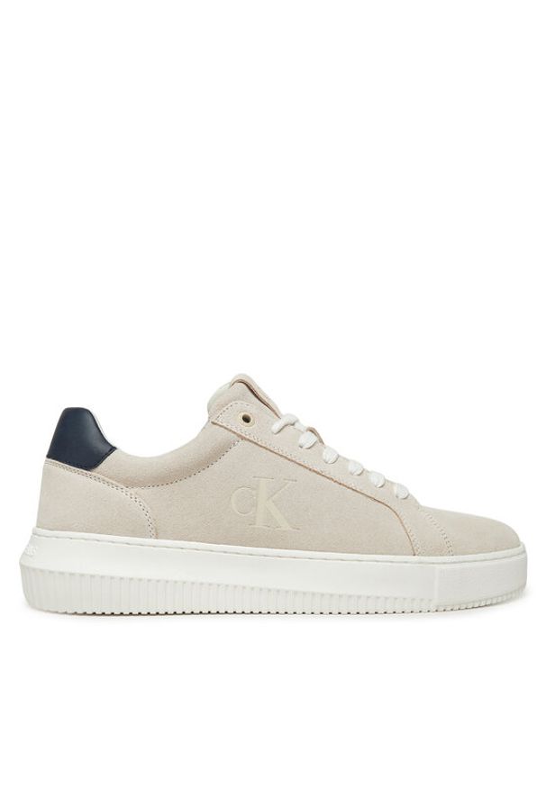 Calvin Klein Jeans Sneakersy YM0YM01299 Beżowy. Kolor: beżowy. Materiał: zamsz, skóra