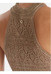 Guess Sukienka dzianinowa W5YK48 Z37G0 Beżowy Slim Fit. Kolor: beżowy. Materiał: syntetyk #5
