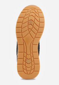 Born2be - Czarne Sneakersy na Grubej Podeszwie z Siateczkowymi i Metalicznymi Wstawkamu Sewtira. Kolor: czarny. Materiał: jeans #9