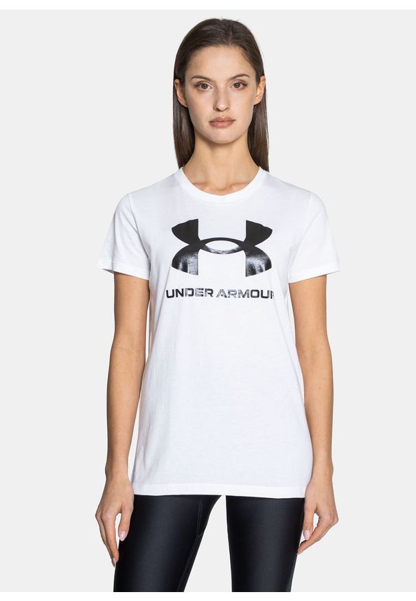 Koszulka damska Under Armour Live Sportstyle Graphic Ssc (1356305-102). Kolor: biały. Materiał: poliester, bawełna. Sport: turystyka piesza