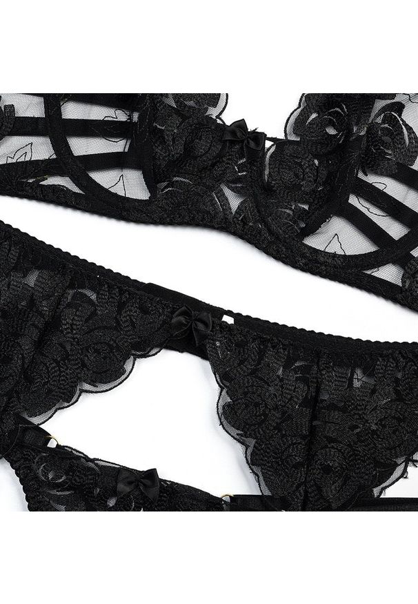 Intica - Koronkowy komplet bielizny damskiej na specjalne okazje Inell. Kolor: czerwony. Materiał: koronka. Wzór: koronka