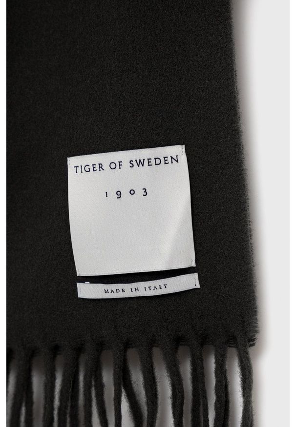 TIGER OF SWEDEN - Tiger Of Sweden - Szalik wełniany. Kolor: zielony. Materiał: wełna