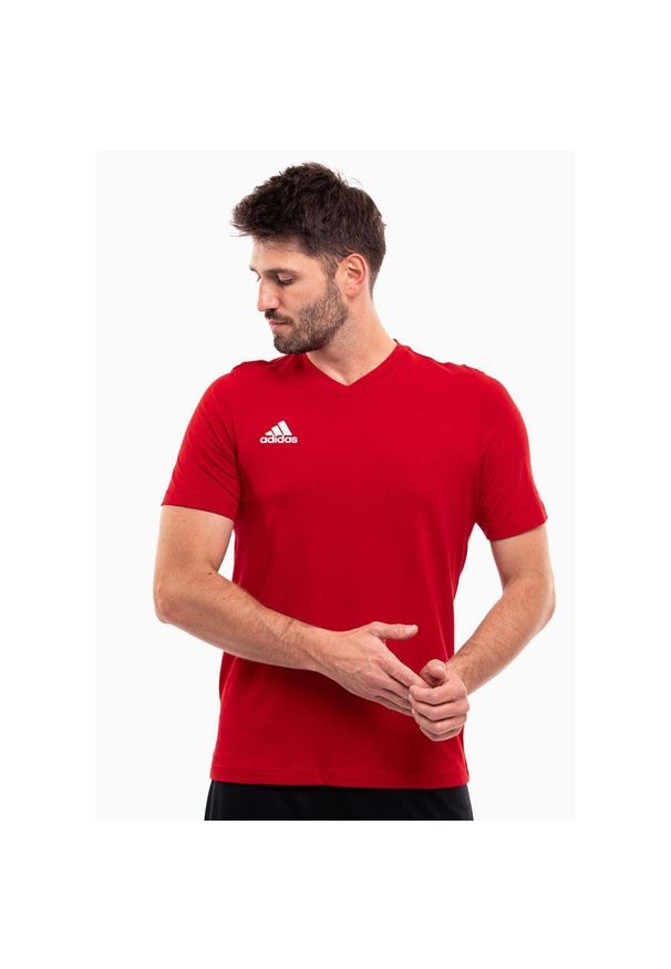 Koszulka Adidas Sport Ent22 Dorosłych. Kolor: czerwony. Materiał: bawełna. Sport: piłka nożna