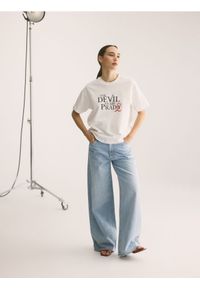 Reserved - Bawełniany t-shirt - biały. Kolor: biały. Materiał: bawełna #1