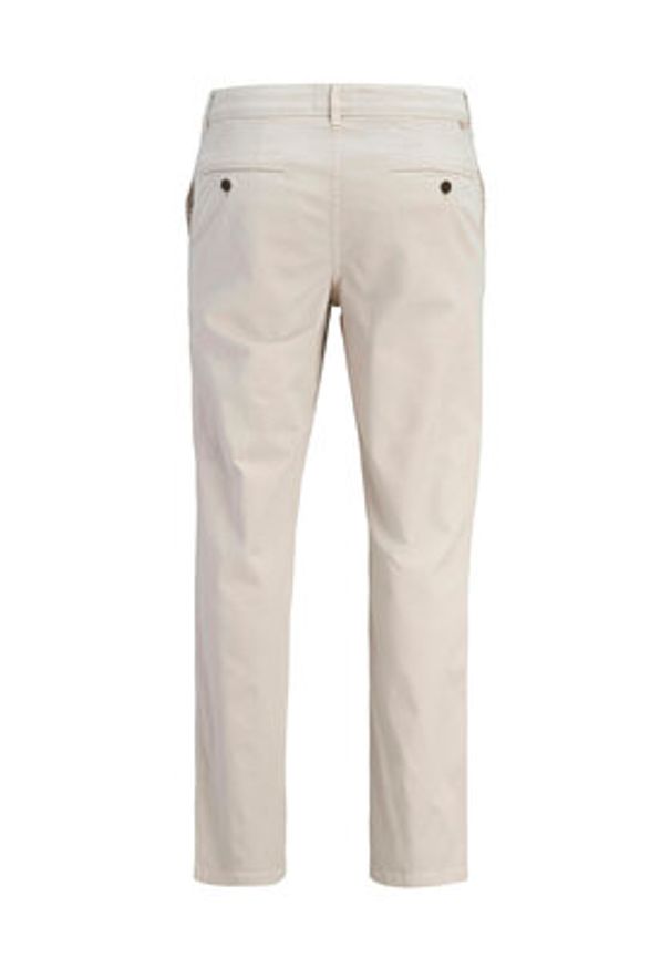 Jack & Jones Chinosy Lie Vance 12292970 Écru Regular Fit. Kolor: kremowy. Materiał: bawełna