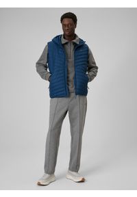 4f - 4F Bezrękawnik z wypełnieniem syntetycznym męski - granatowy XL. Typ kołnierza: kaptur. Kolor: niebieski. Materiał: syntetyk. Długość rękawa: bez rękawów. Wzór: jodełka #2