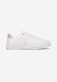 Renee - Biało-Różowe Sneakersy Kydeusa. Wysokość cholewki: przed kostkę. Kolor: biały. Szerokość cholewki: normalna. Wzór: aplikacja. Obcas: na płaskiej podeszwie #5