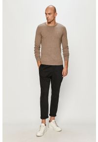 Tom Tailor Denim - Sweter. Okazja: na co dzień. Kolor: brązowy. Materiał: denim. Wzór: gładki. Styl: casual #4