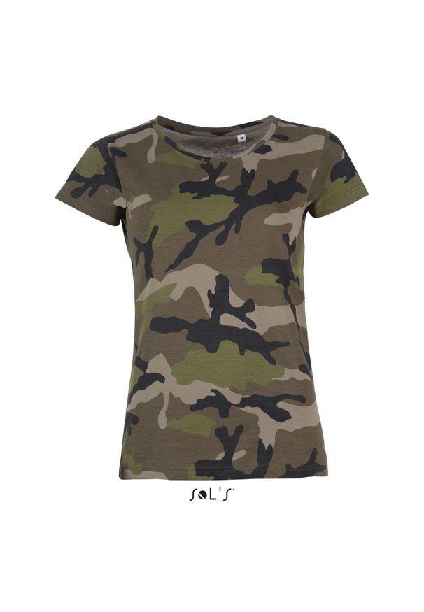 SOL'S - Koszulka damska Sol's Camo. Kolor: wielokolorowy, zielony, brązowy