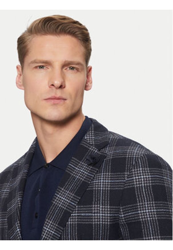 JOOP! Marynarka 17 JB-47Hoverest 30045029 Granatowy Slim Fit. Kolor: niebieski. Materiał: bawełna