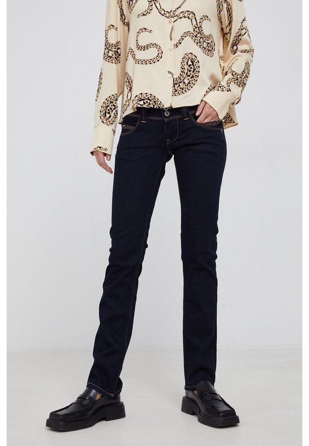 Pepe Jeans Jeansy Venus damskie high waist. Stan: podwyższony. Kolor: niebieski