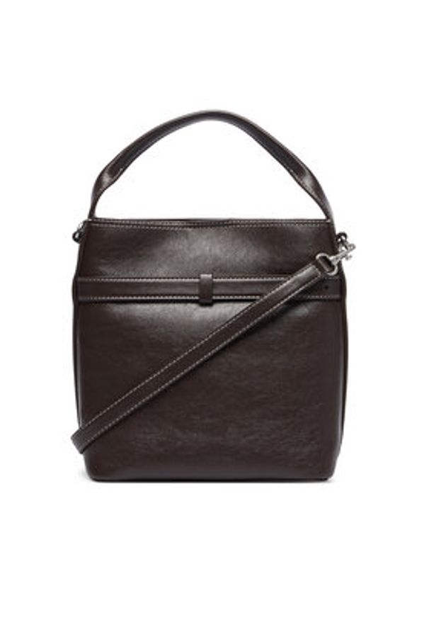 Calvin Klein Torebka Buckle Mini Bucket Crossbody LV04F3550G Brązowy. Kolor: brązowy. Materiał: skórzane