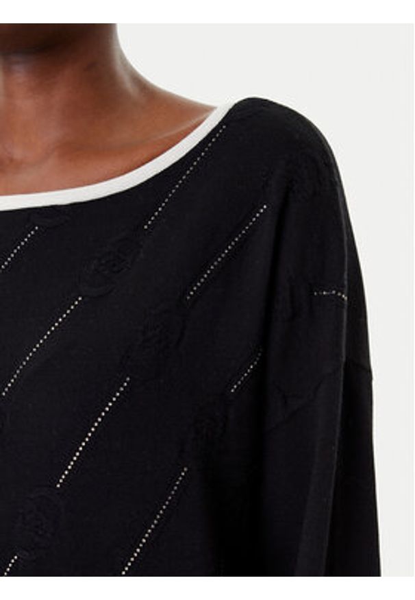 Liu Jo Sport Sweter TF5206 MS63L Czarny Regular Fit. Kolor: czarny. Materiał: syntetyk, wiskoza. Styl: sportowy