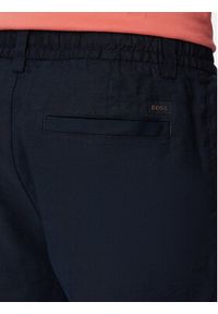 BOSS Szorty materiałowe 50559178 Granatowy Regular Fit. Kolor: niebieski. Materiał: len #3
