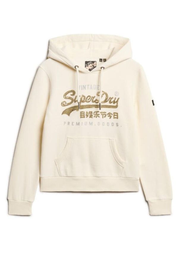 Bluza turystyczna damska Superdry Embellished. Kolor: beżowy. Materiał: poliester, bawełna