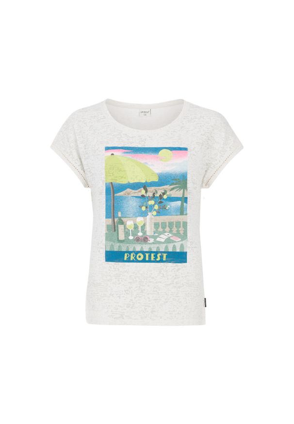 Koszulka damska Protest Elles 25. Kolor: wielokolorowy, biały, beżowy