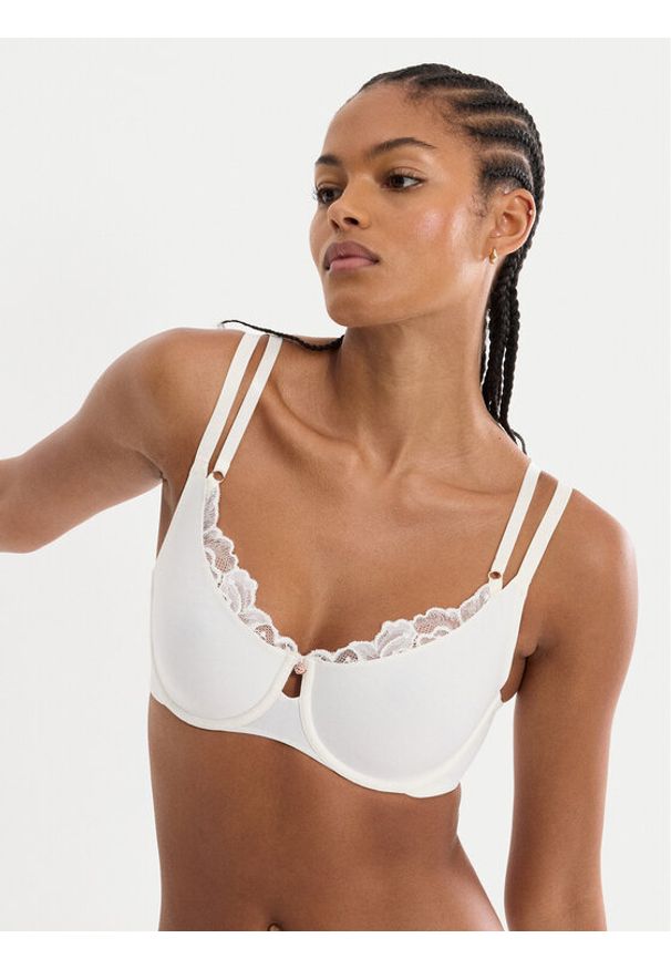 Triumph Biustonosz z fiszbiną Wild Gardenia Florale 10224872 Écru. Kolor: kremowy. Materiał: syntetyk