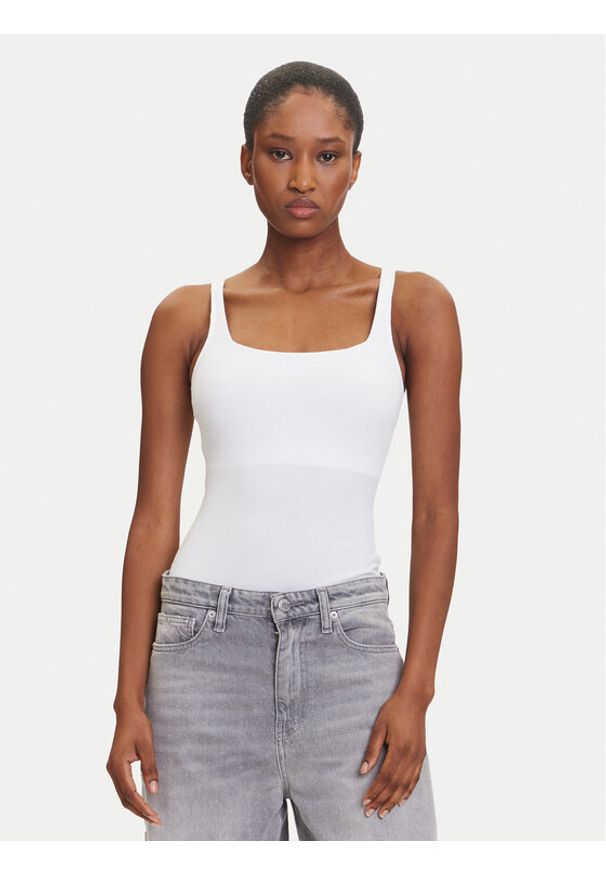 Hunkemöller Body 302039 Biały Slim Fit. Kolor: biały. Materiał: bawełna