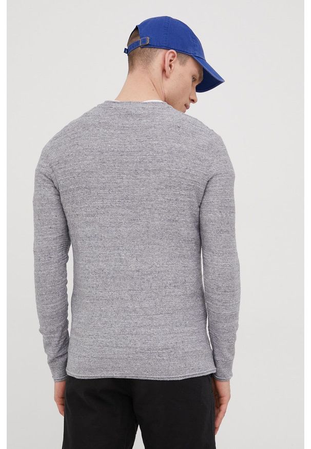 Tom Tailor sweter bawełniany męski kolor szary lekki. Okazja: na co dzień. Kolor: szary. Materiał: bawełna. Styl: casual