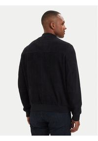 Karl Lagerfeld - KARL LAGERFELD Kurtka skórzana 555011 562411 Granatowy Regular Fit. Typ kołnierza: dekolt w karo. Kolor: niebieski. Materiał: skóra #6