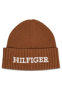 TOMMY HILFIGER - Tommy Hilfiger Czapka Monotype Beanie AM0AM11737 Beżowy. Kolor: beżowy. Materiał: bawełna