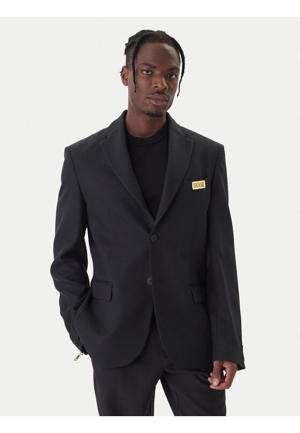Versace Jeans Couture Marynarka 79GAQ706 N0136 Czarny Regular Fit. Kolor: czarny. Materiał: syntetyk