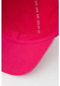 EA7 Emporio Armani czapka bawełniana 284952.2R101 kolor fioletowy z aplikacją. Kolor: fioletowy. Materiał: bawełna. Wzór: aplikacja #2