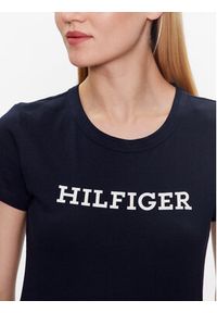 TOMMY HILFIGER - Tommy Hilfiger T-Shirt WW0WW38872 Granatowy Slim Fit. Kolor: niebieski. Materiał: bawełna #3