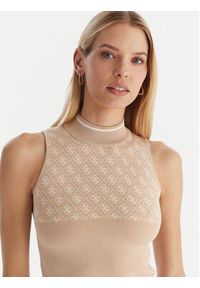 Guess Sweter W3YR26 Z37K0 Beżowy Slim Fit. Kolor: beżowy. Materiał: wiskoza #2