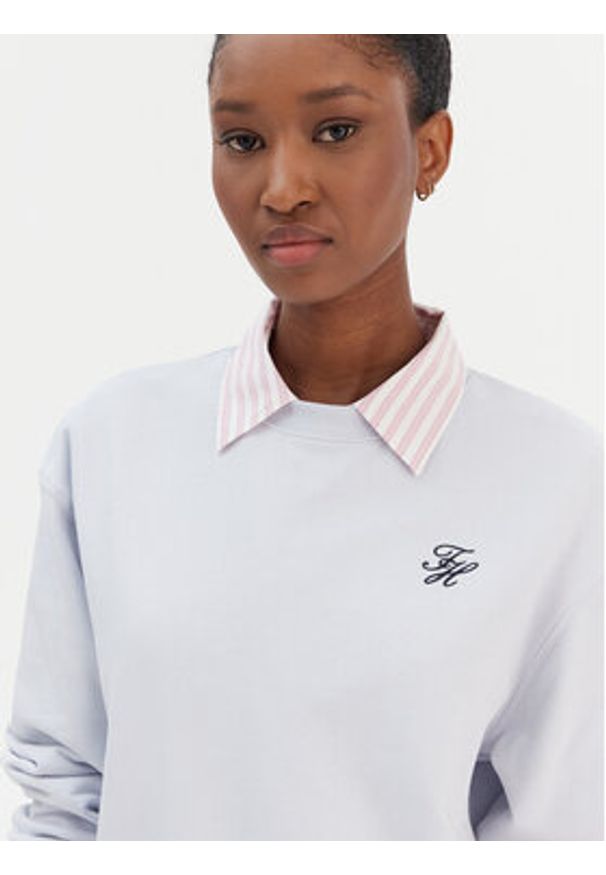 TOMMY HILFIGER - Tommy Hilfiger Bluza Script WW0WW49418 Błękitny Regular Fit. Kolor: niebieski. Materiał: bawełna