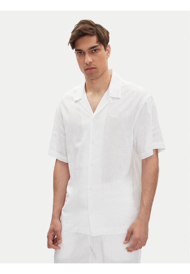 Emporio Armani Koszula EM000593 AF12356 U0002 Biały Regular Fit. Kolor: biały. Materiał: wiskoza, len