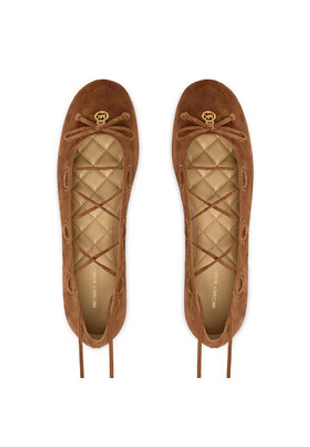 MICHAEL Michael Kors Baleriny Shae Flex 40S6SHFP1S Brązowy. Kolor: brązowy. Materiał: skóra, zamsz