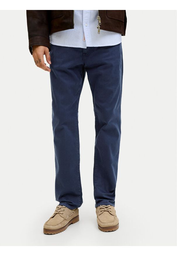 Jack & Jones Spodnie materiałowe Clark Finn 12293328 Granatowy Regular Fit. Kolor: niebieski. Materiał: bawełna