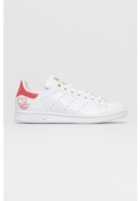 adidas Originals Buty G55666 kolor biały. Nosek buta: okrągły. Zapięcie: sznurówki. Kolor: biały. Materiał: guma. Model: Adidas Stan Smith