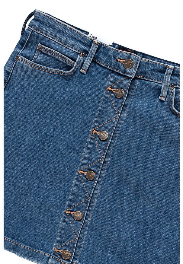 Lee - SPÓDNICA JEANSOWA LEE A LINE SKIRT MID STONEWASH L38NMG44 112108286. Materiał: jeans