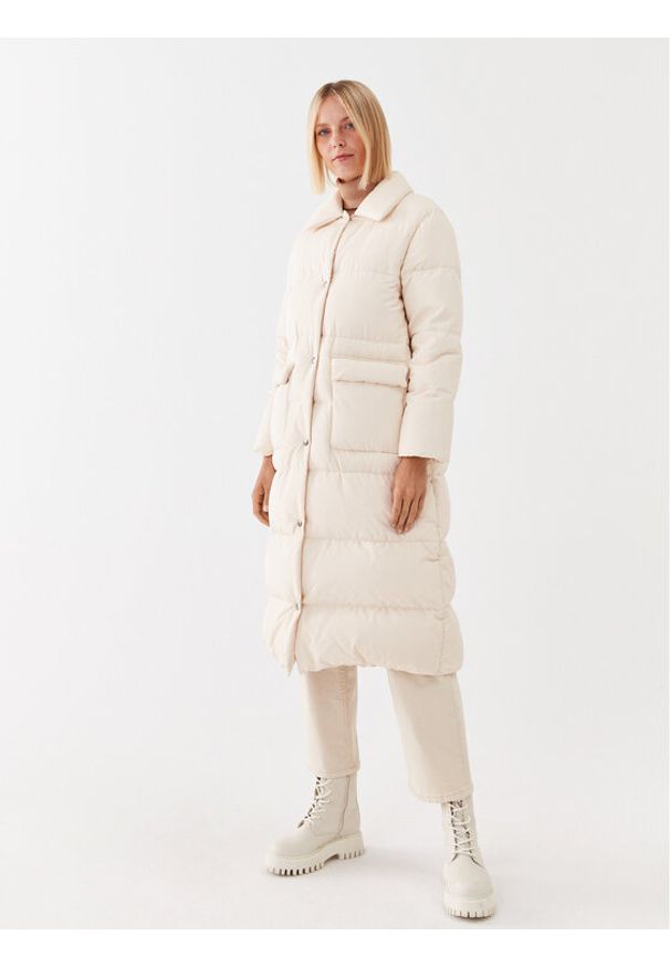 Peserico Easy Płaszcz zimowy M24434 Écru Regular Fit. Materiał: syntetyk. Sezon: zima