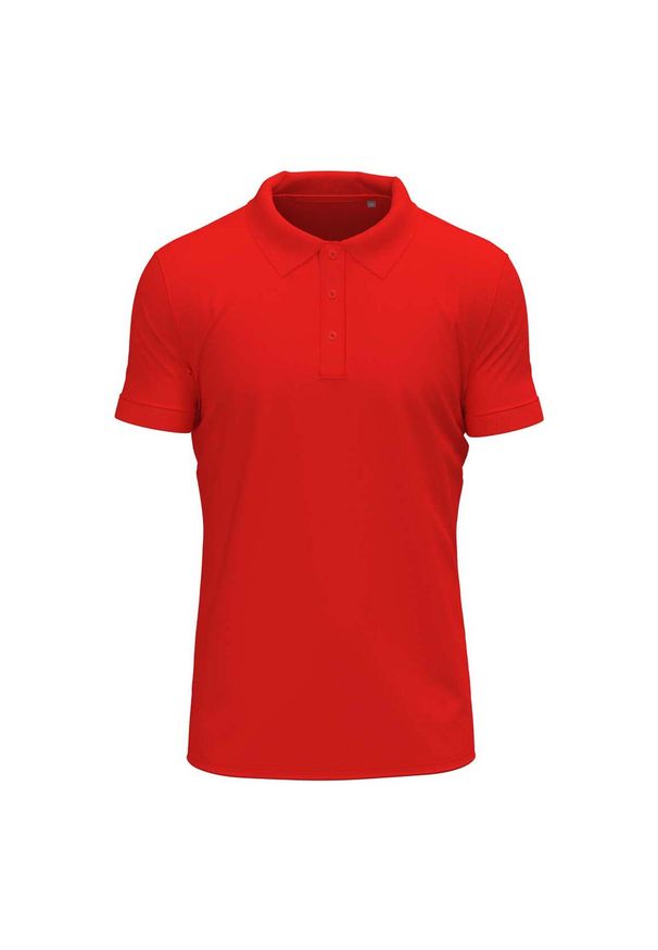 Stedman - Męska, Rozciągliwa Koszulka Polo. Typ kołnierza: polo. Kolor: czerwony