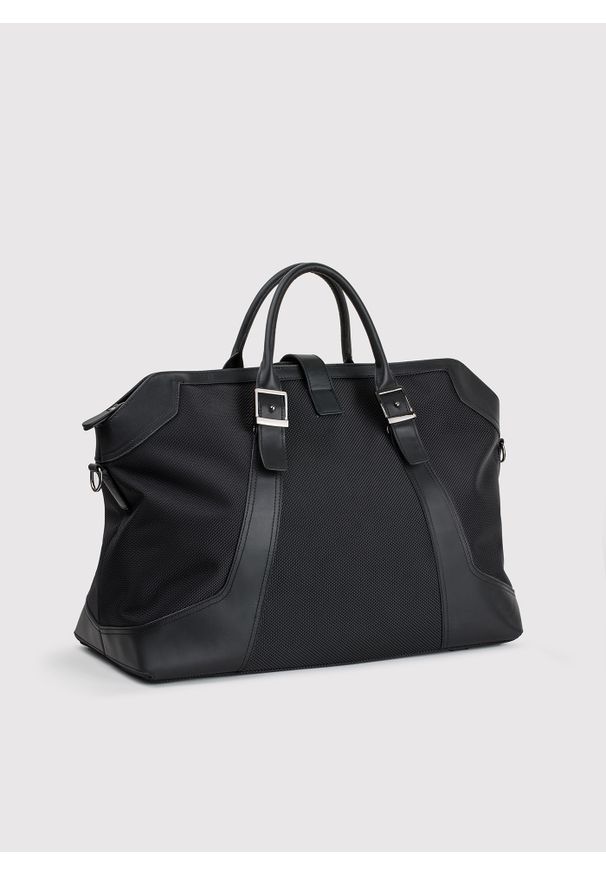 Pako Lorente - PAKO LORENTE – Czarna torba męska. Kolor: czarny. Materiał: skóra, poliester, nylon