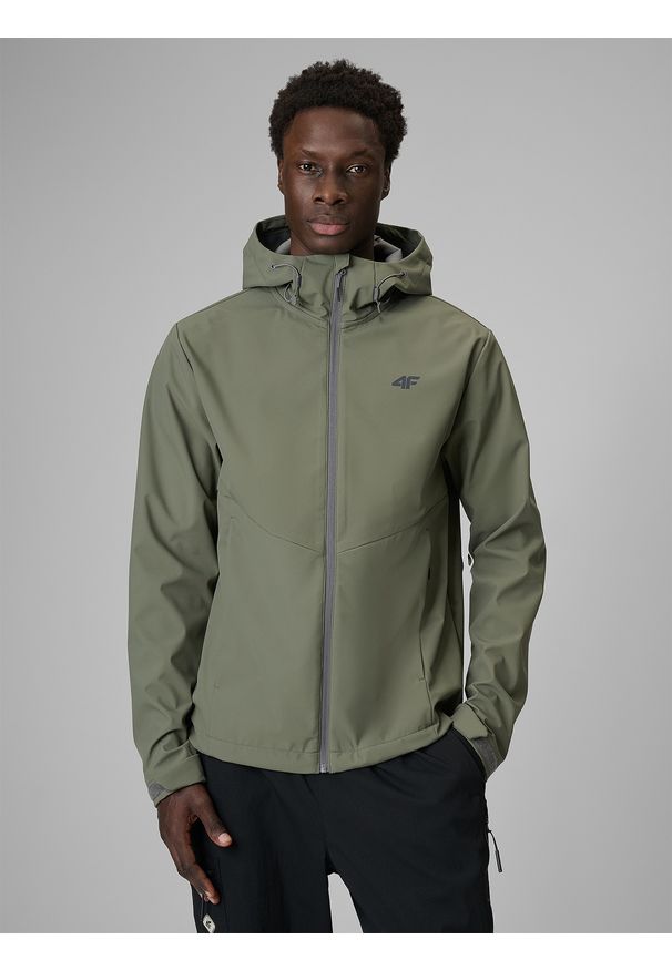 4f - 4F Kurtka softshell wiatroodporna membrana 5000 męska - khaki 3XL. Kolor: oliwkowy, brązowy, wielokolorowy. Materiał: softshell
