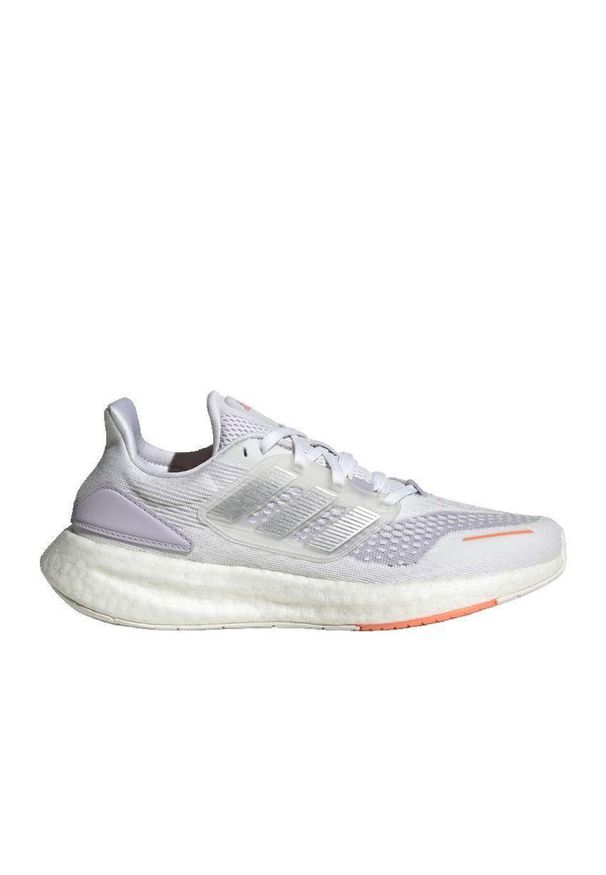 Adidas - Buty do biegania adidas Pureboost 22 Białe. Kolor: wielokolorowy, szary, biały. Materiał: materiał. Sport: bieganie