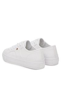 TOMMY HILFIGER - Tommy Hilfiger Sneakersy Platform Vulc Piping Ltr FW0FW09393 Biały. Kolor: biały. Materiał: skóra. Obcas: na platformie #5