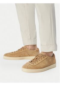 Clarks Sneakersy Lockford Lace 26186194 Beżowy. Kolor: beżowy. Materiał: zamsz, skóra #7