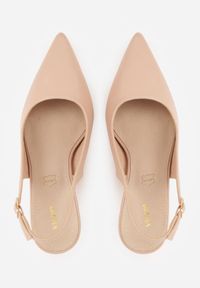 Renee - Beżowe Eleganckie Szpilki Slingback VICES z Wkładką ze Skóry Naturalnej Madede. Okazja: na randkę, na wesele, na ślub cywilny, na imprezę. Nosek buta: szpiczasty. Zapięcie: pasek. Kolor: beżowy. Materiał: skóra. Obcas: na szpilce. Styl: elegancki #5