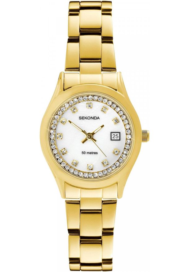 Zegarek damski Sekonda 40716 CYRKONIE złoty. Kolor: złoty